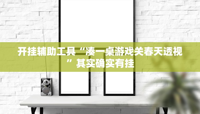 开挂辅助工具“凑一桌游戏关春天透视”其实确实有挂