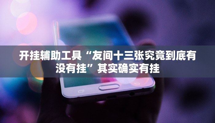 开挂辅助工具“友间十三张究竟到底有没有挂”其实确实有挂