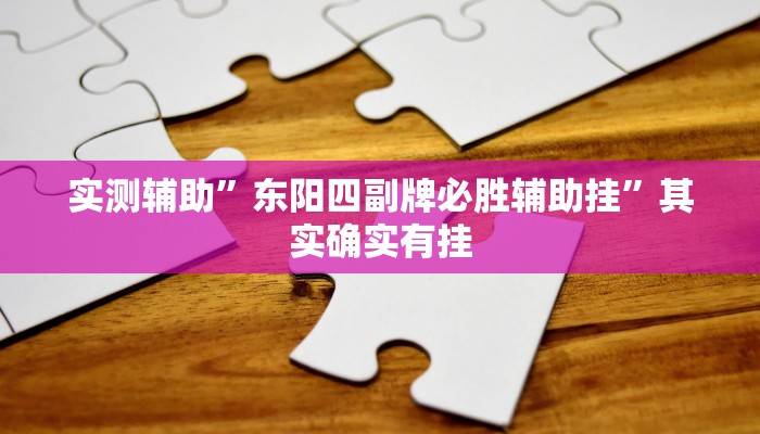实测辅助”东阳四副牌必胜辅助挂”其实确实有挂