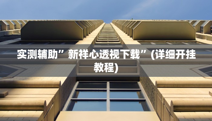 实测辅助”新祥心透视下载”(详细开挂教程)