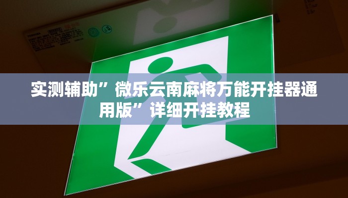 实测辅助”微乐云南麻将万能开挂器通用版”详细开挂教程