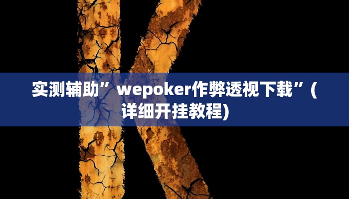 实测辅助”wepoker作弊透视下载”(详细开挂教程)