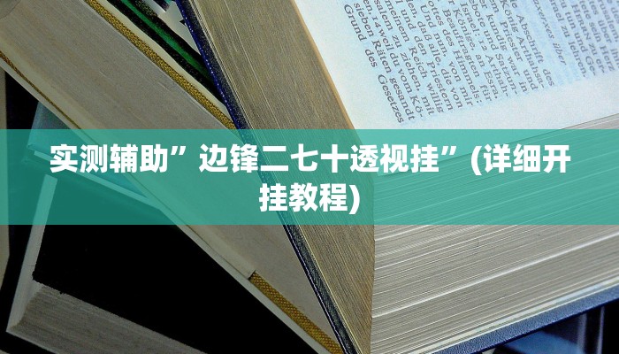 实测辅助”边锋二七十透视挂”(详细开挂教程)