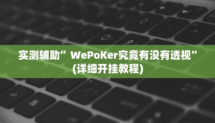 实测辅助”WePoKer究竟有没有透视”(详细开挂教程)