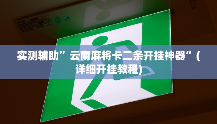 实测辅助”云南麻将卡二条开挂神器”(详细开挂教程)