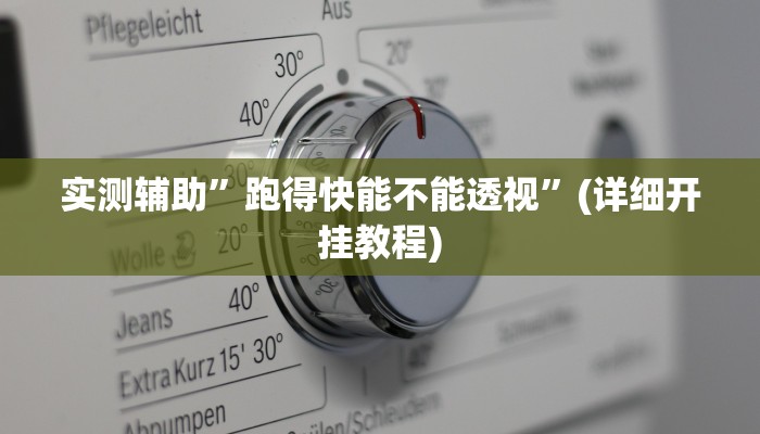 实测辅助”跑得快能不能透视”(详细开挂教程)
