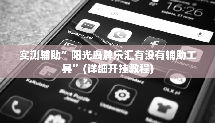 实测辅助”阳光岛牌乐汇有没有辅助工具”(详细开挂教程)