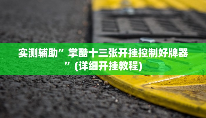 实测辅助”掌酷十三张开挂控制好牌器”(详细开挂教程)