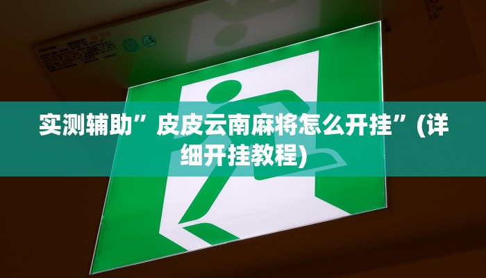实测辅助”皮皮云南麻将怎么开挂”(详细开挂教程)