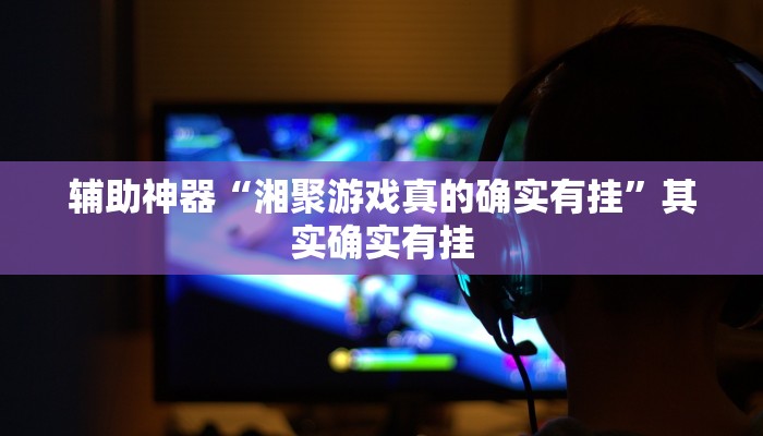 辅助神器“湘聚游戏真的确实有挂”其实确实有挂