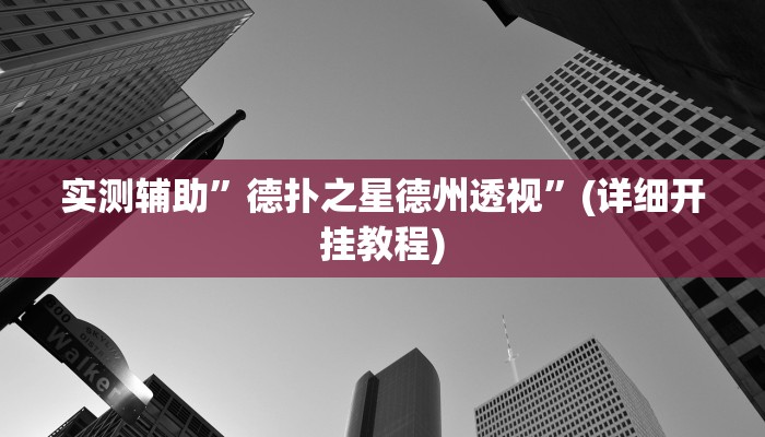 实测辅助”德扑之星德州透视”(详细开挂教程)