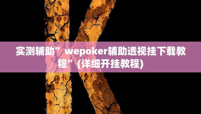 实测辅助”wepoker辅助透视挂下载教程”(详细开挂教程)