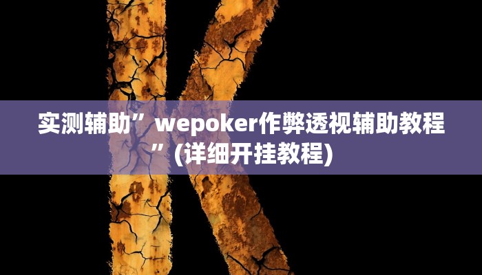 实测辅助”wepoker作弊透视辅助教程”(详细开挂教程)