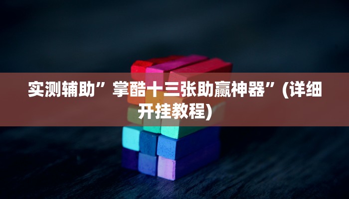 实测辅助”掌酷十三张助赢神器”(详细开挂教程)