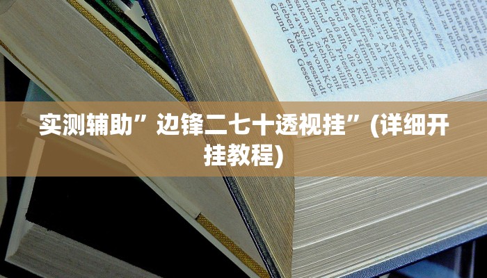 实测辅助”边锋二七十透视挂”(详细开挂教程)
