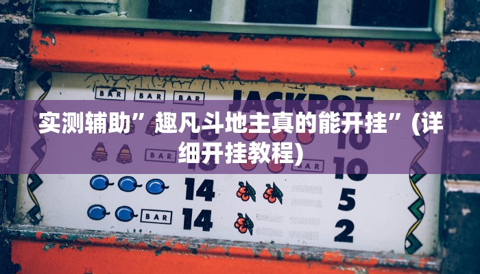 实测辅助”趣凡斗地主真的能开挂”(详细开挂教程)
