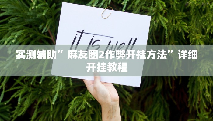实测辅助”麻友圈2作弊开挂方法”详细开挂教程