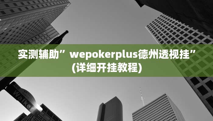 实测辅助”wepokerplus德州透视挂”(详细开挂教程)
