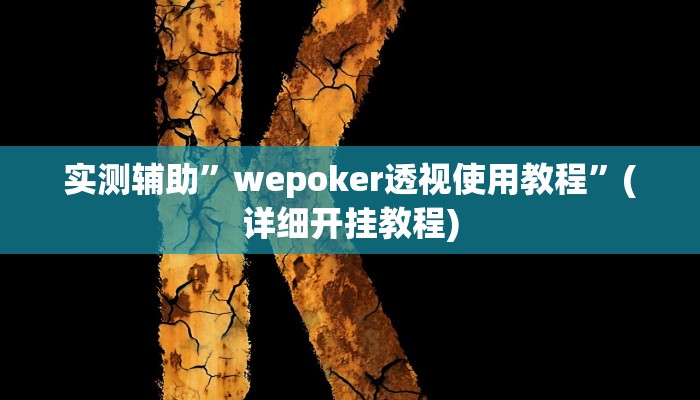 实测辅助”wepoker透视使用教程”(详细开挂教程)