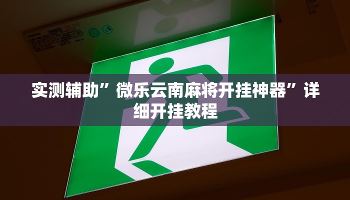 实测辅助”微乐云南麻将开挂神器”详细开挂教程