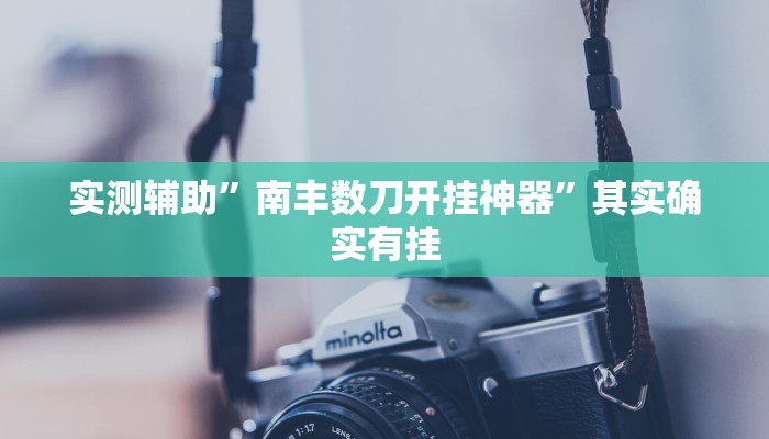 实测辅助”南丰数刀开挂神器”其实确实有挂