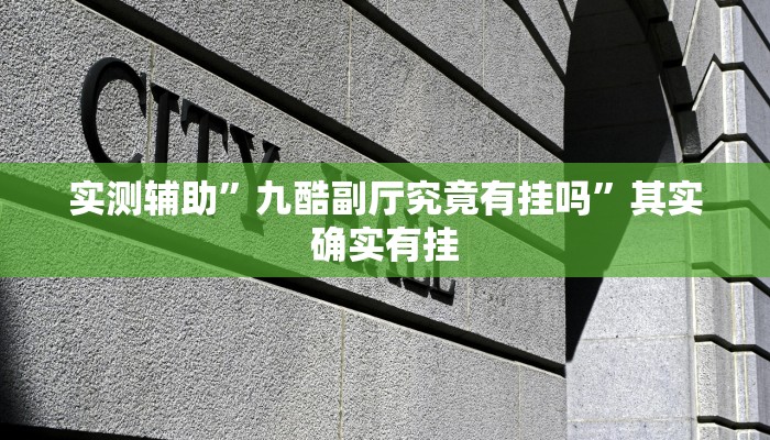 实测辅助”九酷副厅究竟有挂吗”其实确实有挂
