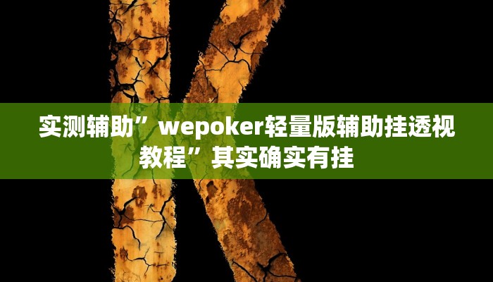 实测辅助”wepoker轻量版辅助挂透视教程”其实确实有挂